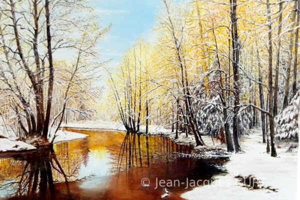 L'étang  sous la neige 