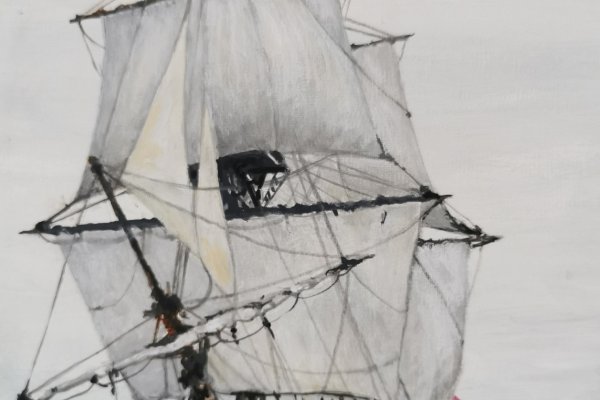 L'Hermione dans la brume